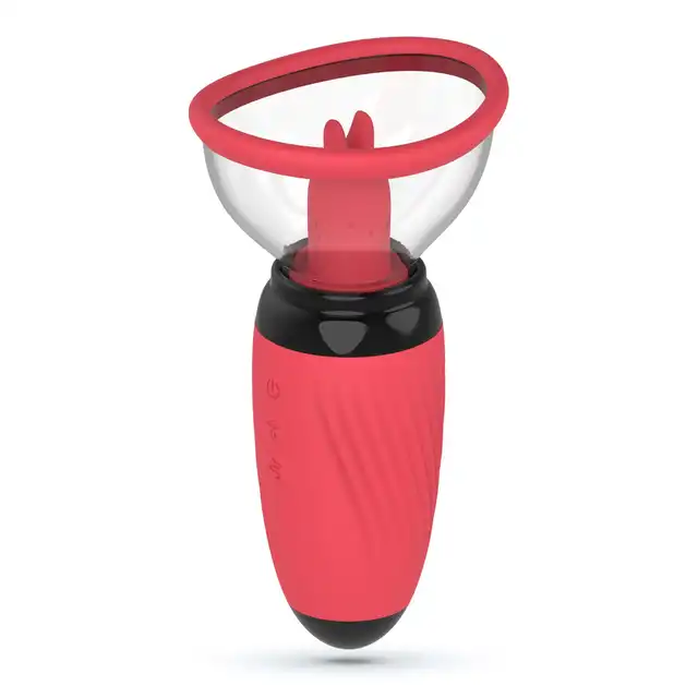 Crushious - Scarlet Vulva Vibrating Tongue &amp; Suction Stimulator - Wibrujący języczek i regulowane ssanie połączone w jednym intensywnym stymulatorze.
