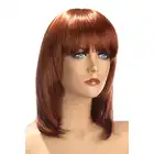 World Wigs - Salome ruda peruka. Średniej długości proste włosy z grzywką.