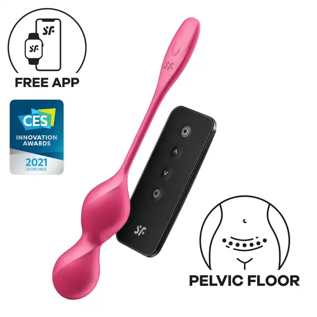 Satisfyer - Love Birds 2 Pink - Wibrujące kulki gejszy z aplikacją i pilotem - dwa silniki, 12 programów wibracji oraz sterowanie aplikacją lub pilotem – trening mięśni dna miednicy w nowoczesnym wydaniu.