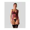 Obsessive - Parisel Corset L/XL - Wyjątkowy czarno-bordowy gorset o dopasowanym fasonie. Model z fiszbinami.