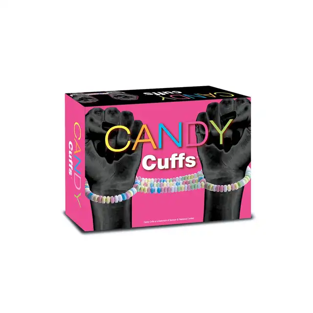 S&amp;F - Candy Cuffs. Urocze kajdanki z cukierków. Słodka zabawa w zniewalanie. Daj schrupać się partnerowi podczas cukierkowej rozkoszy