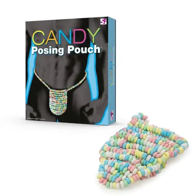 Spencer &amp; Fleetwood - Candy Posing Pouch. Cukierkowe stringi męskie z jadalnych pudrowych krążków. Uniwersalny rozmiar