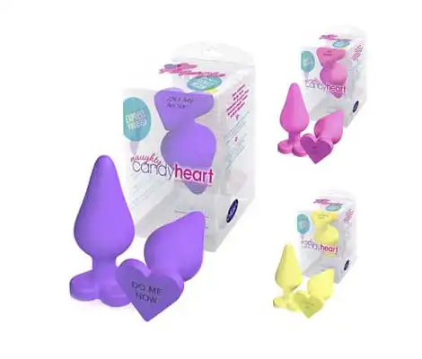 Spank me, Ride Me, Fuck me - Super kolekcja wtyczek analnych z podpisami. Marka: Candy Heart.