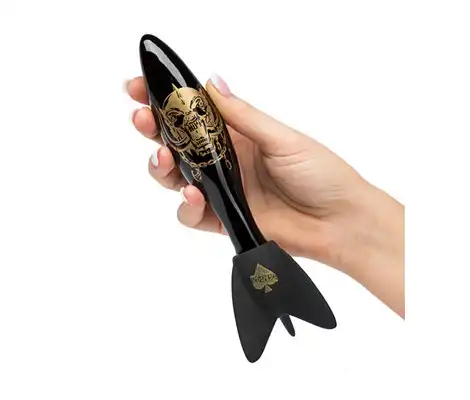 Ekskluzywne szklane dildo i wtyczka analna w jednym. Motörhead.